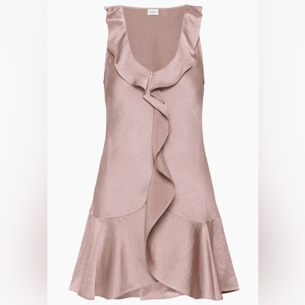 NWT Aritzia Wilfred Hera Dress Claremont Pink Ruffle Dress Size XS